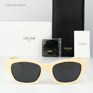 BRAND NEW Celine CL40197U 39A Shiny Light Brown Smoke Geometric Sunglasses